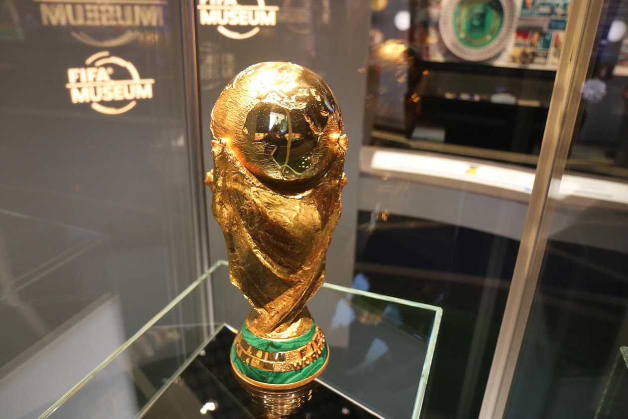 View of the FIFA World Cup trophy